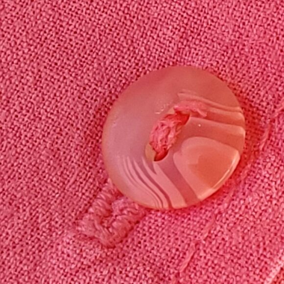 Erika Womens Coral Vacation Postcard Print Button-Up Shirt Size 2X Grandmacore - Picture 6 of 16